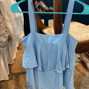 Ruffle denim blue tank... perfect for summer